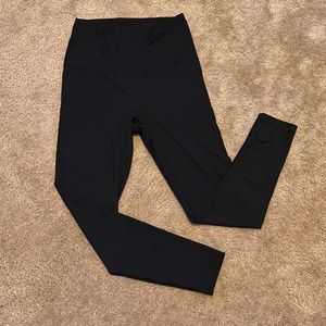 Black mid length high waisted leggings